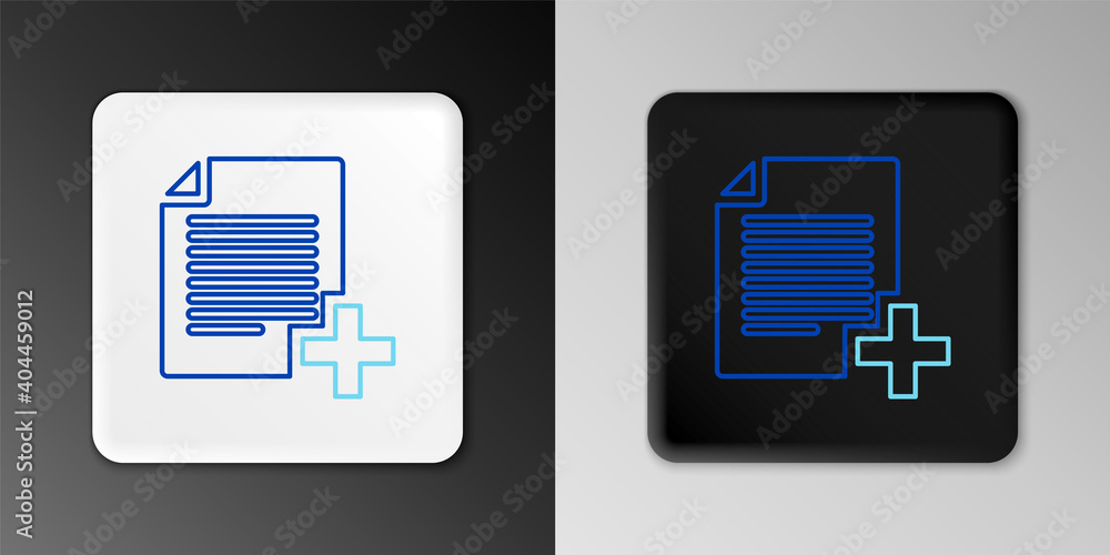Fototapete Line Add new file icon isolated on grey background. Copy document icon. Colorful outline concept. Vector.