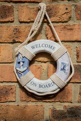 Welcome home Hanging Boat Lifebuoy