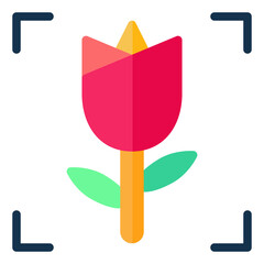 flower image on crop icon or logo illustration. perfect use for web pattern design, etc