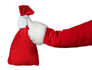 Santa Claus hand isolated on white background