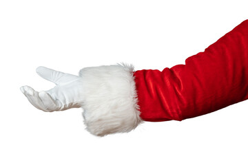 Santa Claus hand isolated on white background