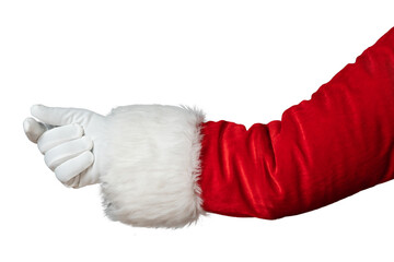 Santa Claus hand isolated on white background