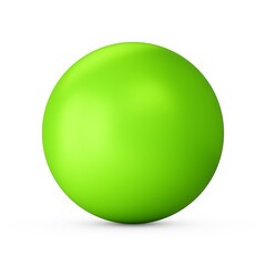 3d rendering Green Glossy Sphere on white background