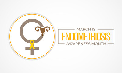 Vector illustration on the theme of Endometriosis awareness month observed each year during March. Endometriosis is a painful condition where endometrial tissue grows outside the uterus.
