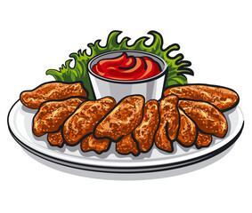 barbecued chicken wings