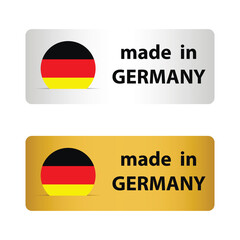 made in Germany vector stamp. bagge with Germany  flag