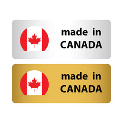 made in Canada vector stamp. badge with Canada flag	
