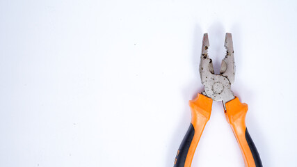 side cutting pliers isolated white background