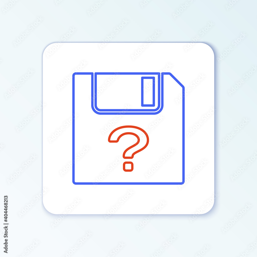 Poster line unknown document icon isolated on white background. file with question mark. hold report, servi