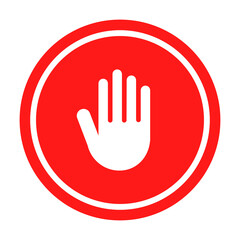 Hand forbidden stop icon.