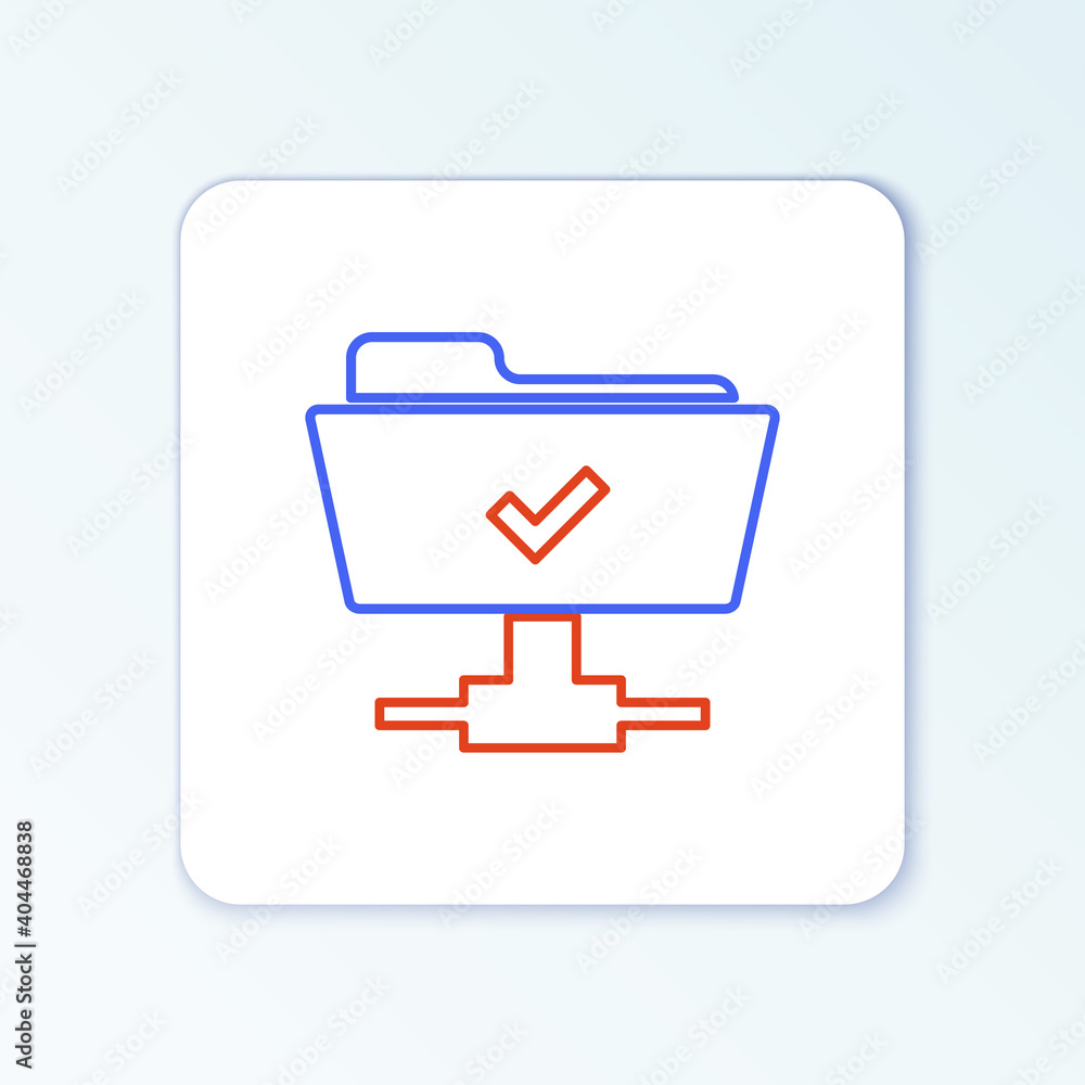 Poster line ftp operation successful icon isolated on white background. software update, transfer protocol,