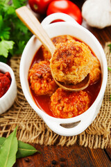 Meatballs with rice