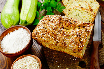 Homemade zucchini cake