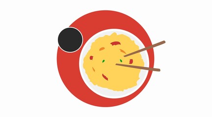 Vector Isolated Illustration of Asian Food. Asian Food Icon