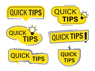 Quick tips banner shapes collection