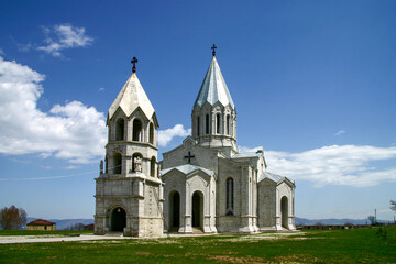Fototapeta na wymiar Ghazanchetsots Cathedral, an Armenian Apostolic cathedral in Shusha