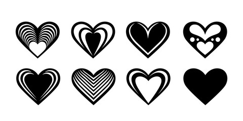 Valentine vector design elements. Hearts for laser cut