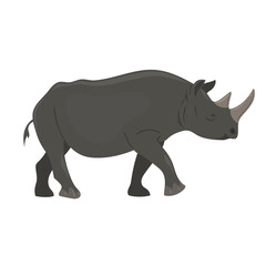 Rhinoceros isolated on white background. Vector graphics.