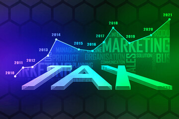 2d rendering Stock market online business concept. business Graph 