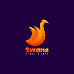 swan logo concept gradient colorful