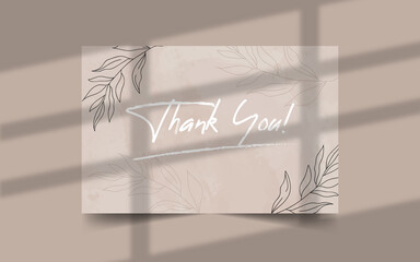 Thank you watercolor wedding card template