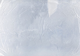 Wrinkled overlay. Wet paper creased texture. White scratched stained crushed transparent plastic...