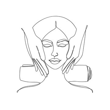 recommend clip art: Abstract image in a linear style of a woman.