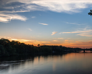 sunset over the river