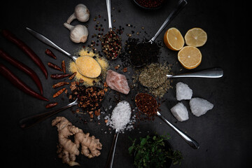 spices and salt on a plate