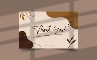 Thank you line art wedding card template