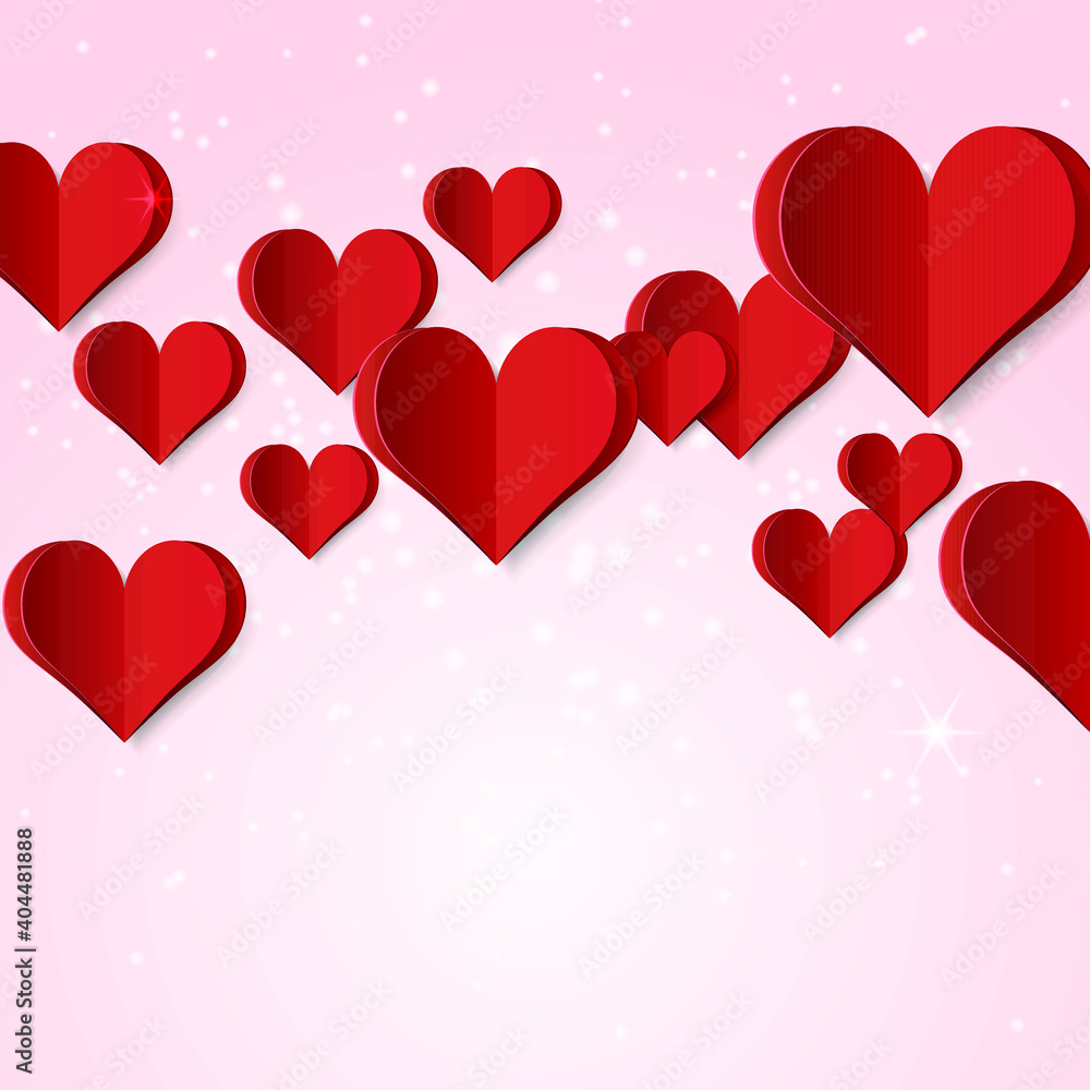 Poster high quality paper shape of heart on gradient background . poster of love for your design . isolated