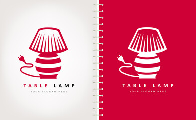 Table lamp logo vector. Electric lighting design.