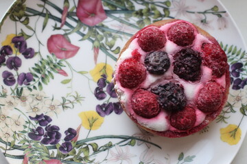 A piece of cake on a plate