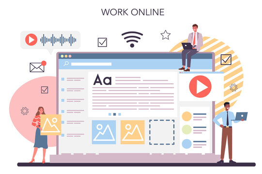 Website content online service or platform. Idea of digital