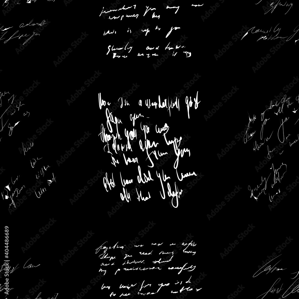 Poster seamless vector pattern. white text on a black background.