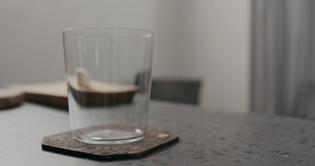 tumbler glass on countertop