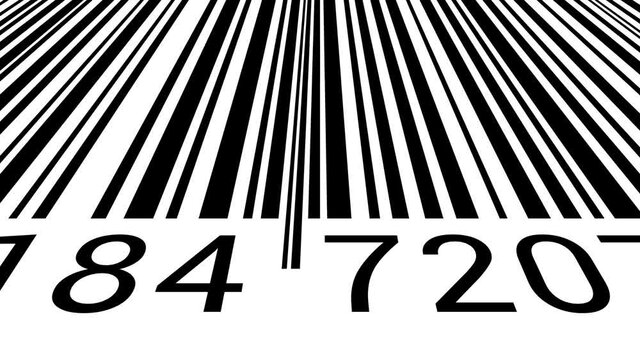 Barcode analyzing HUD intro.Parallel lines and digits animation. Abstract Bare code data seamless animation changing spacings and widths of the parallel lines and changing numbers.hacking.Type 2