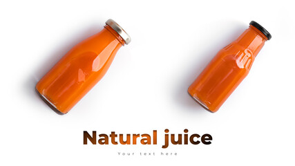 Carrot juice isolated on a white background.
