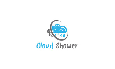 Rainy Cloud Logo Design Vector
