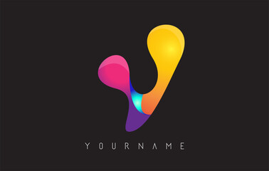 Letter V logo with gradient color design. Business card templates. Letter V vector Illustration.
