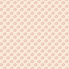 Seamless pattern with doodle pink stars. Background champagne