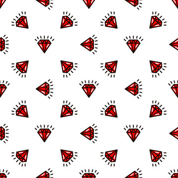 diamonds in the style of old school tattoo pattern