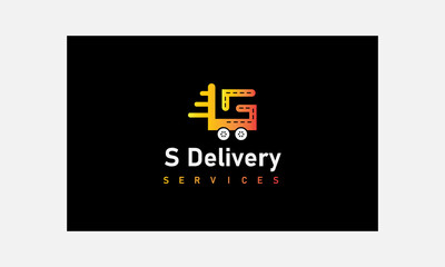 Naklejka na ściany i meble S letter logo, Delivery company logo, transportation logo.