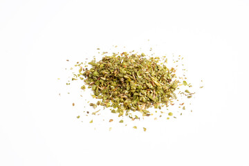 Dried thyme on a white background