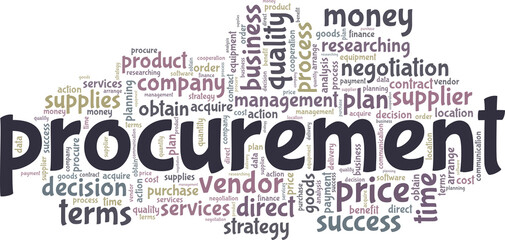 Procurement vector illustration word cloud isolated on a white background.