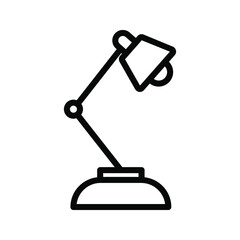 Reading desk lamp line flat vector icon for mobile application, button and website design.