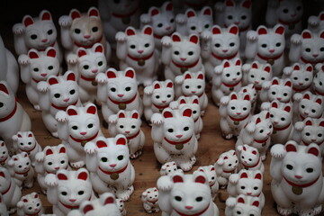 Fototapeta na wymiar Japan Tokyo Gotukuji template cat shrine
