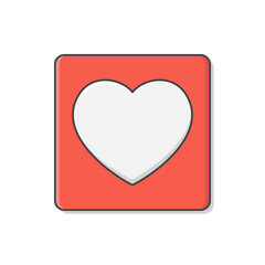 Love Heart Vector Icon Illustration. Red Heart Flat Icon