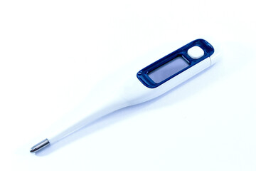 White thermometer for measuring body temperature, isolated on white