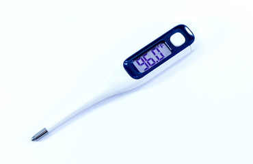 White thermometer for measuring body temperature, isolated on white